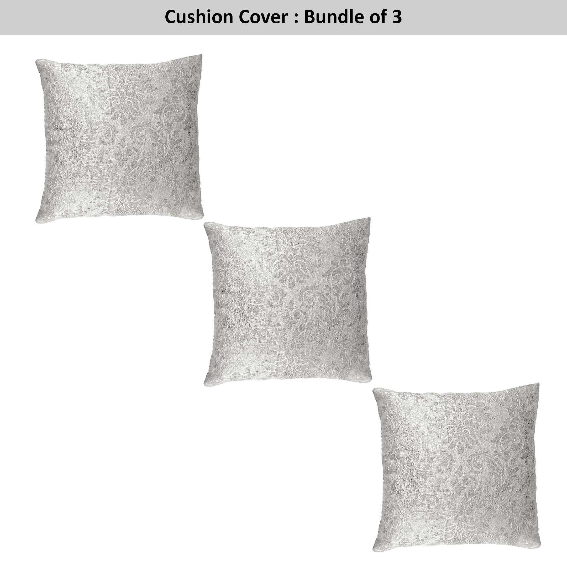 Weave Embossed Jacquard Cushion Cover Silver