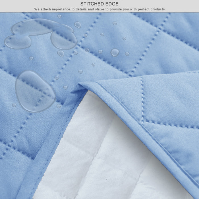 Waterproof Quilted Mattress Protectors With Elastic Strap Sky