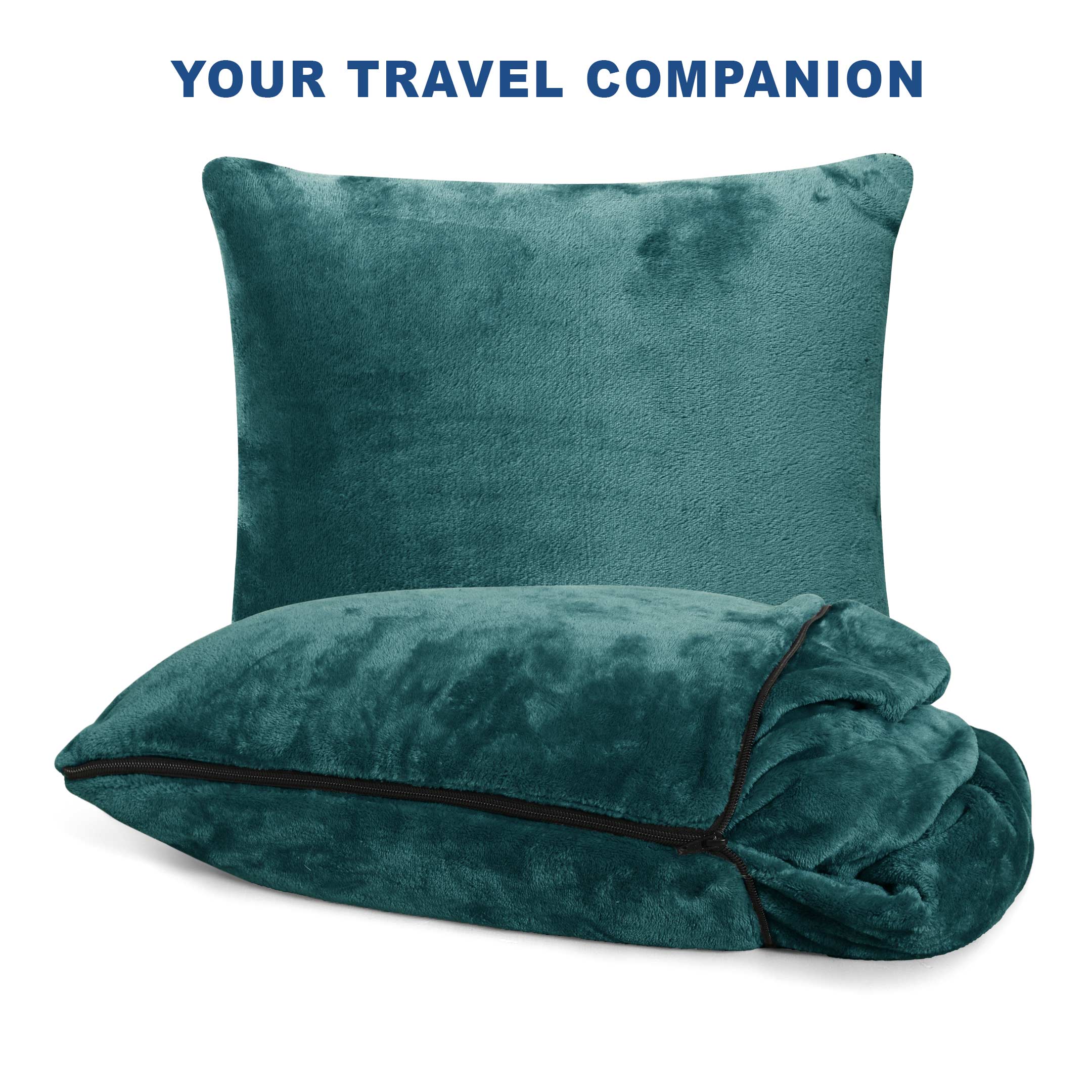 Portable Travel Blanket Pillow Teal