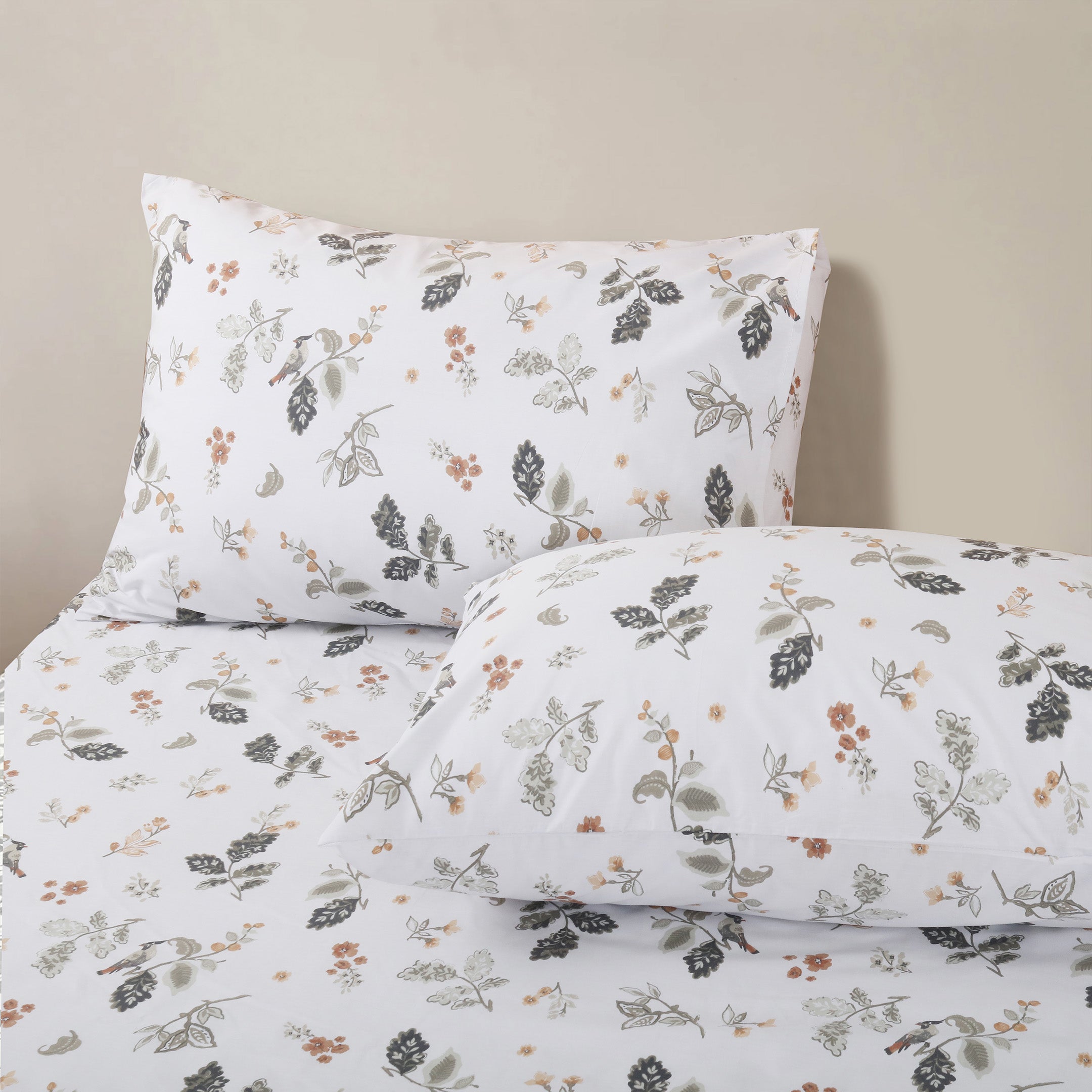 Olive Bloom 3-piece Fitted Sheet Set