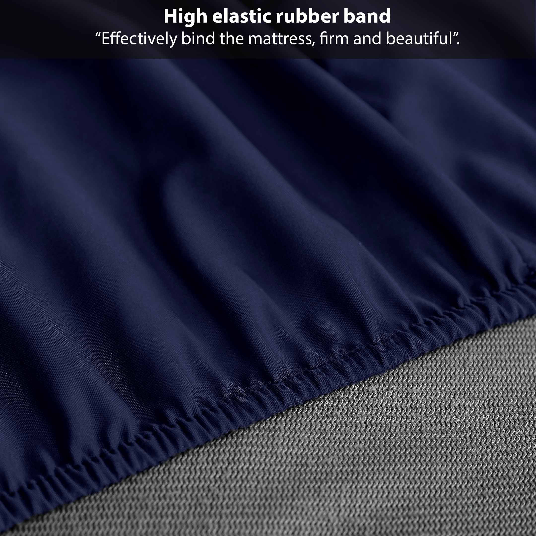 Vertical Duo Tone Fleece Fitted Sheet, Grey-Navy Blue