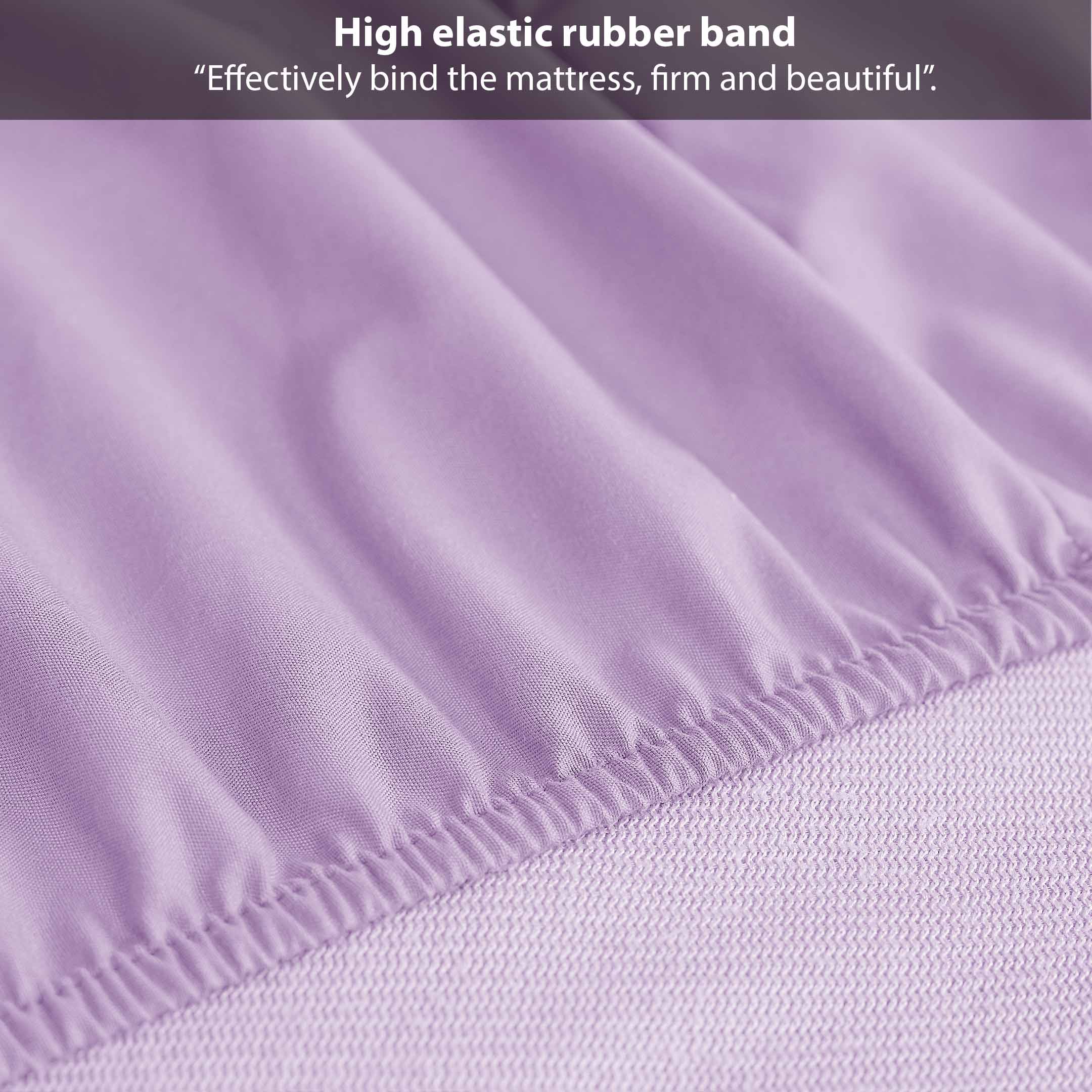 Vertical Duo Tone Fleece Fitted Sheet, Lilac-Plum