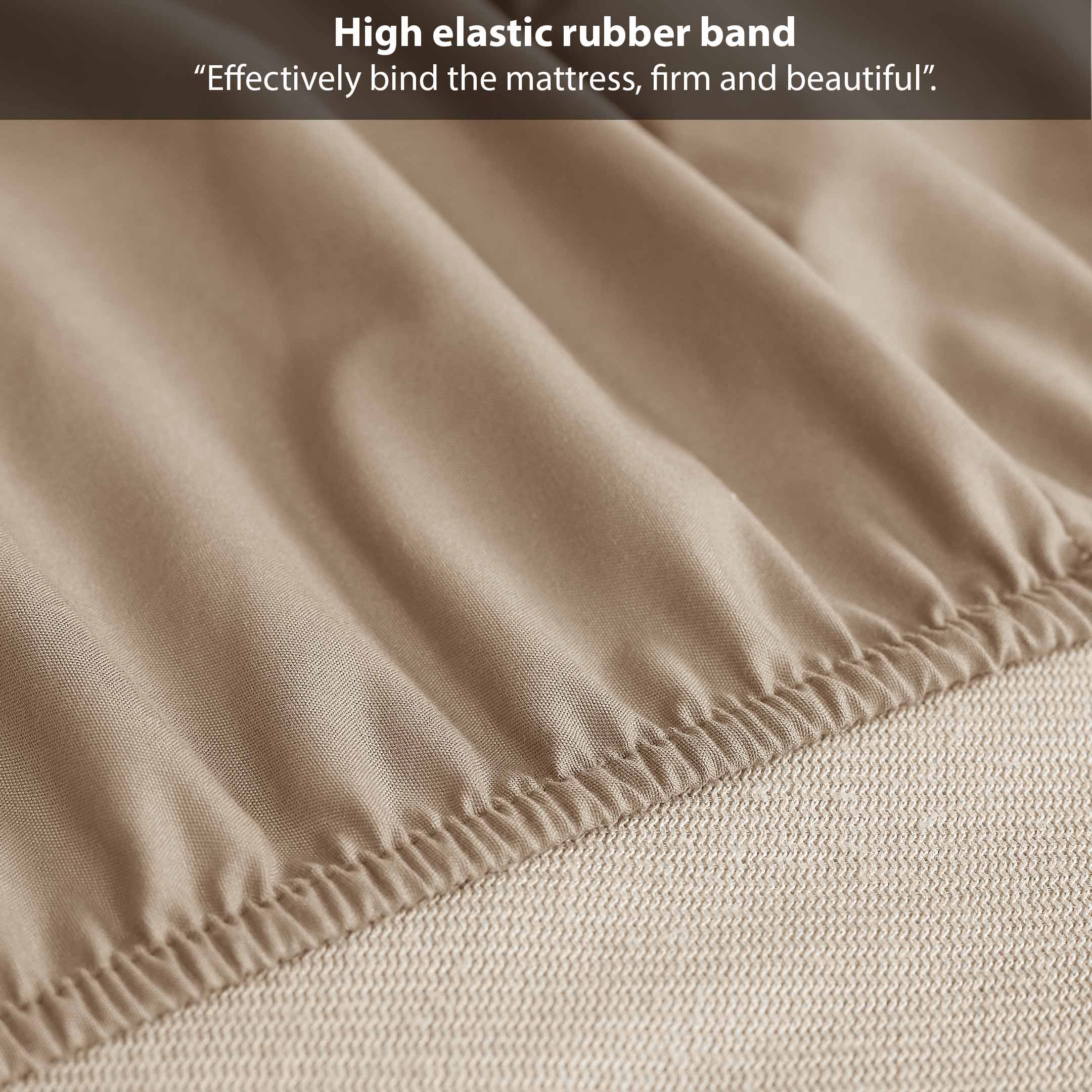 Vertical Duo Tone Fleece Fitted Sheet, Sand-Brown