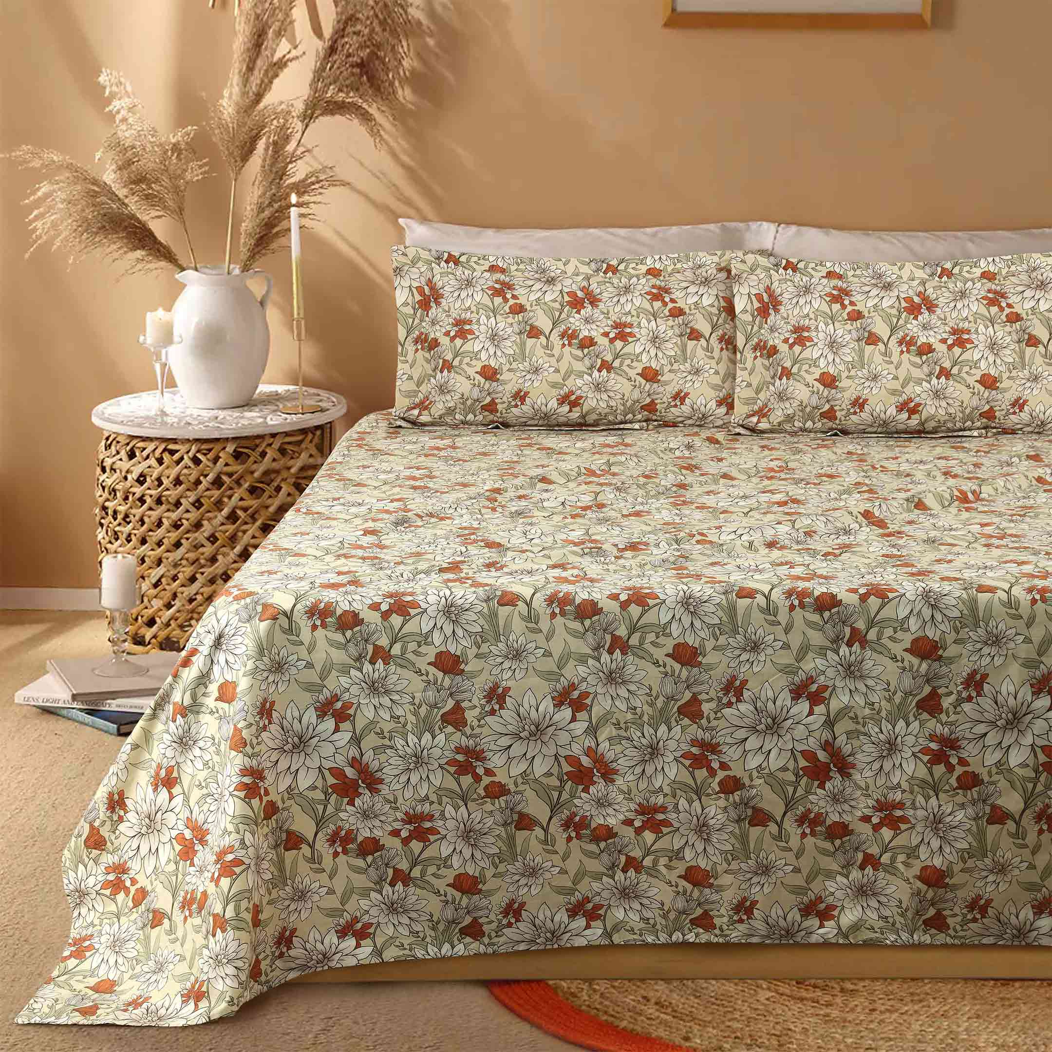 Vintage Garden Escape – Floral Bedsheet