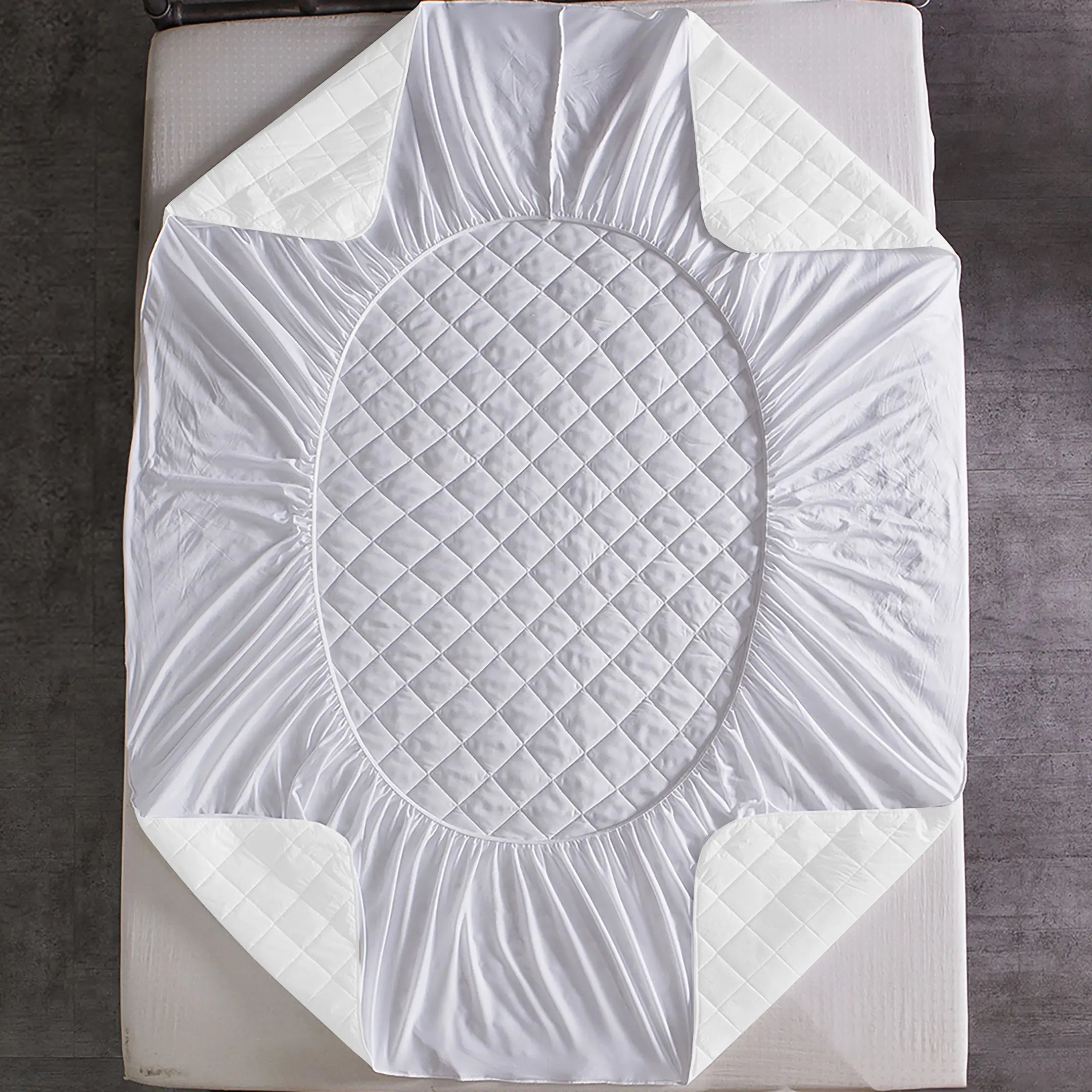 Waterproof Quilted Mattress Protectors Fitted White