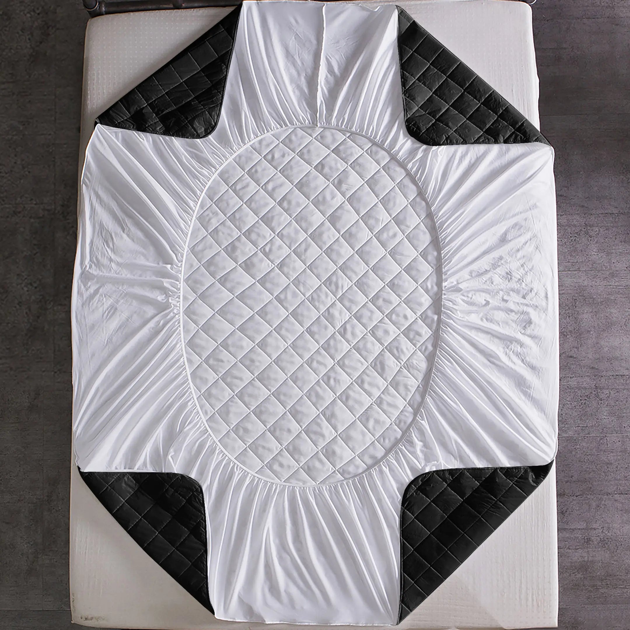 Waterproof Quilted Mattress Protectors Fitted Black