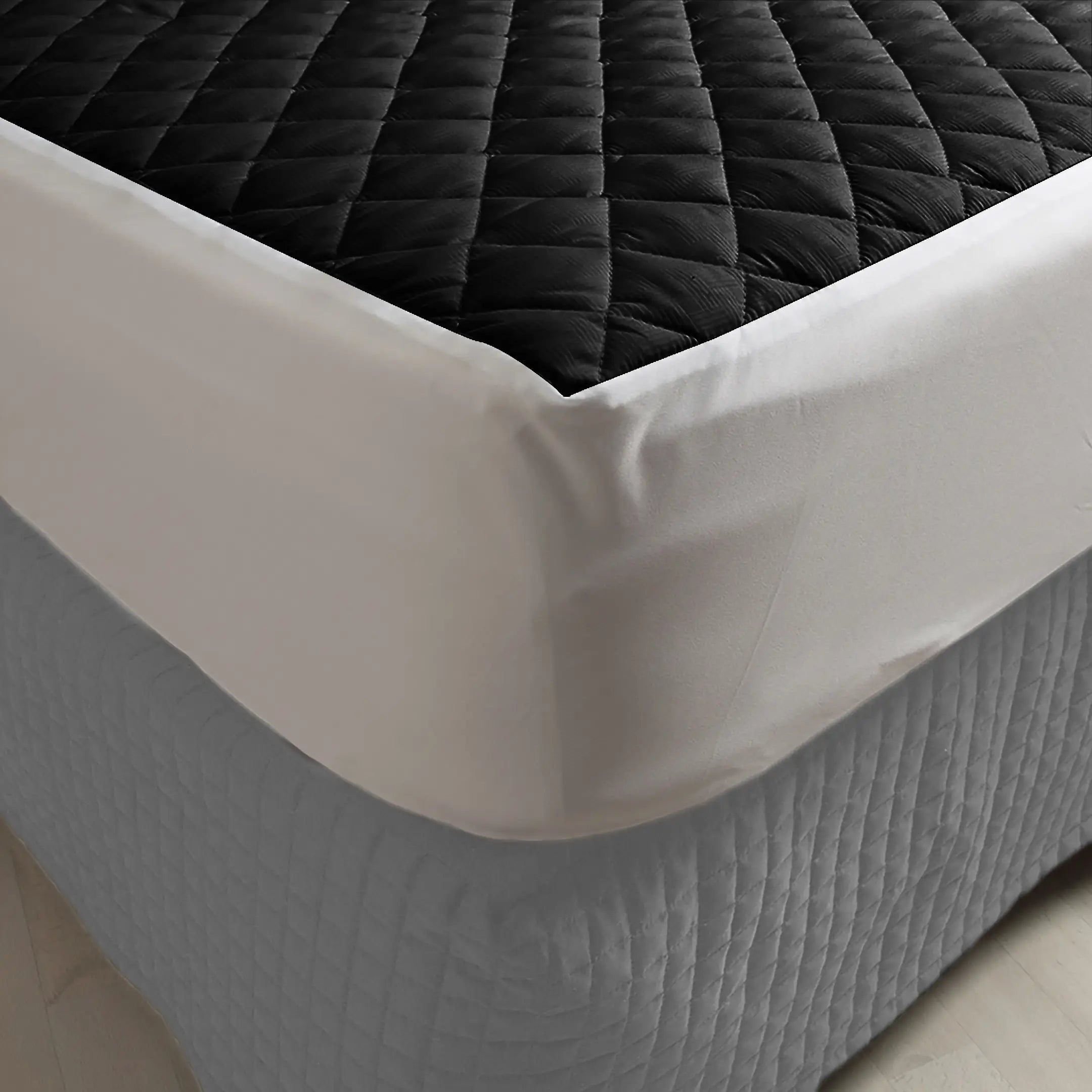 Waterproof Quilted Mattress Protectors Fitted Black