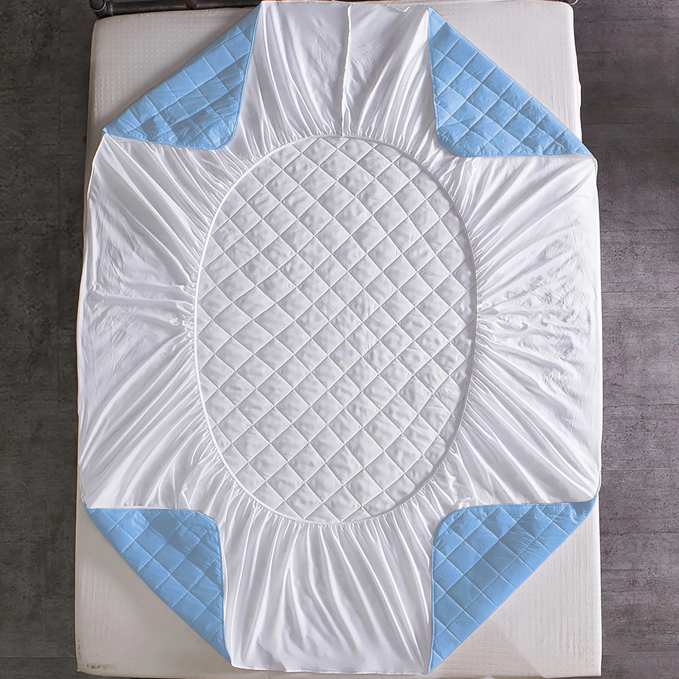 Waterproof Quilted Mattress Protectors Fitted Sky
