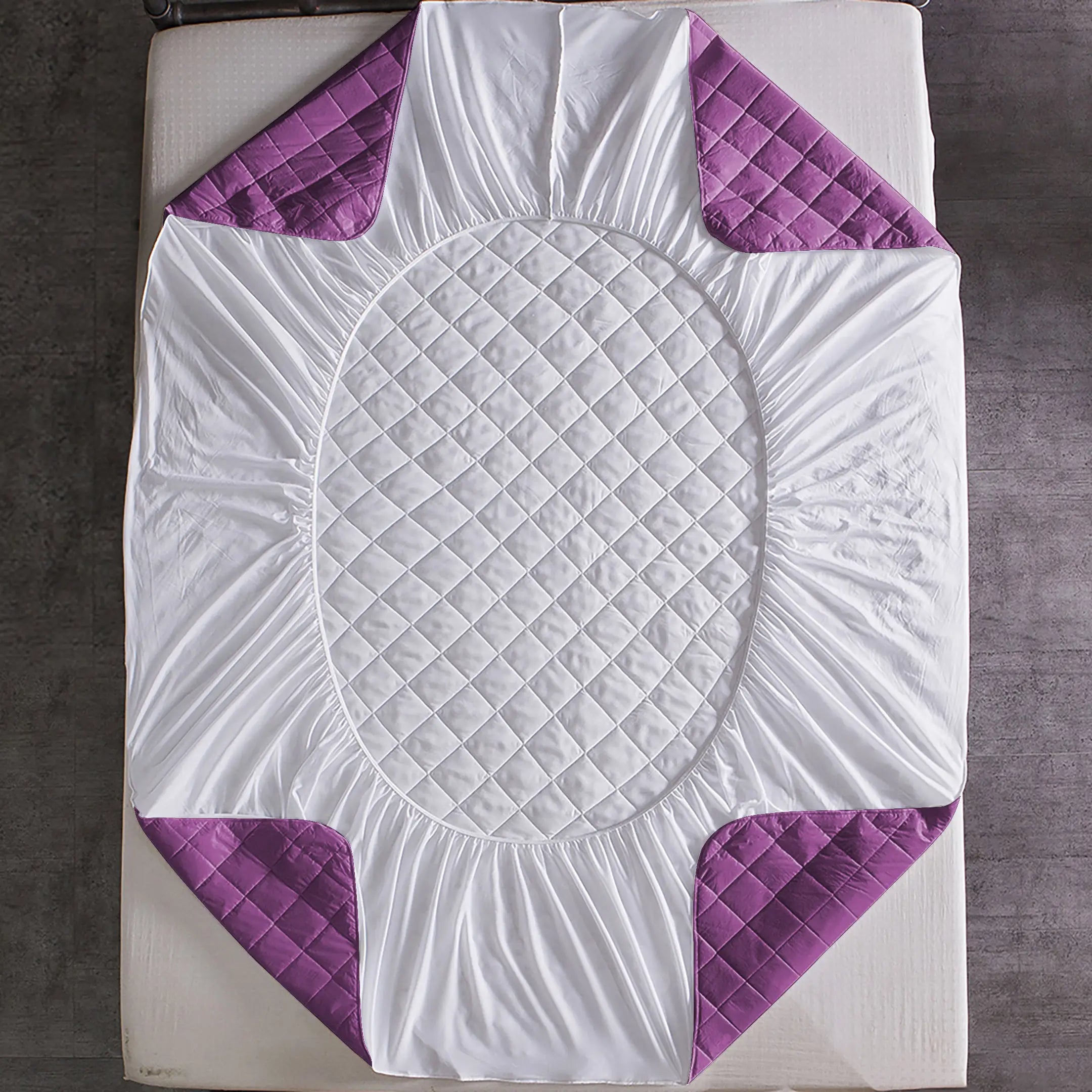 Waterproof Quilted Mattress Protectors Fitted Lilac