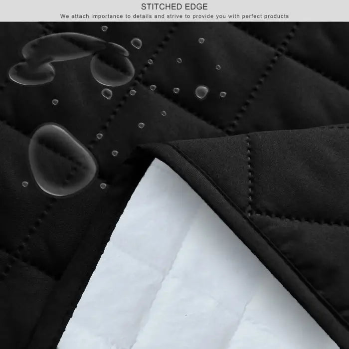 Waterproof Quilted Mattress Protectors With Elastic Strap Black