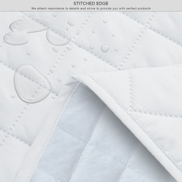 Waterproof Quilted Mattress Protectors With Elastic Strap White