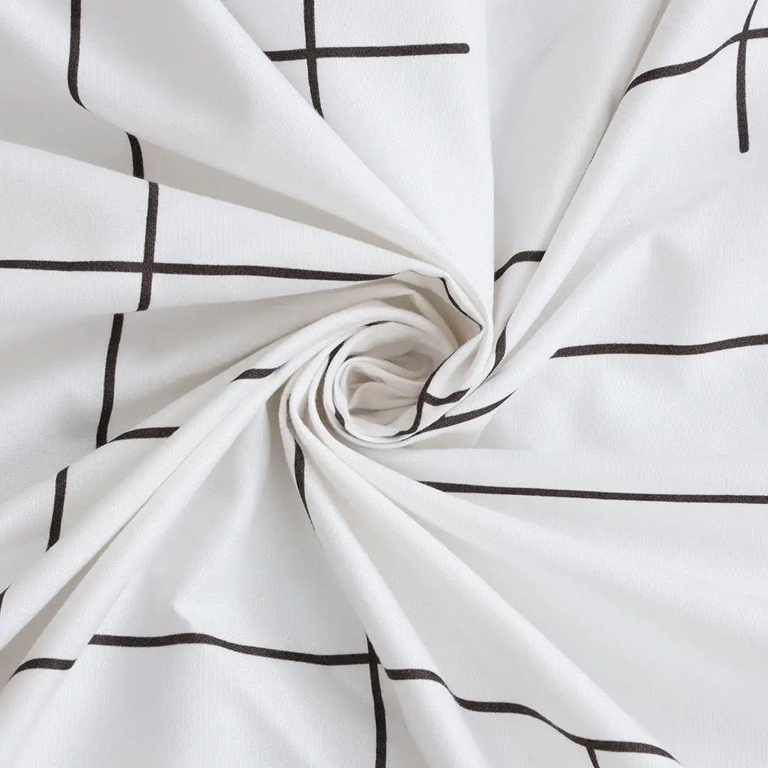 White Brick Pattern Microfiber Duvet Cover Set