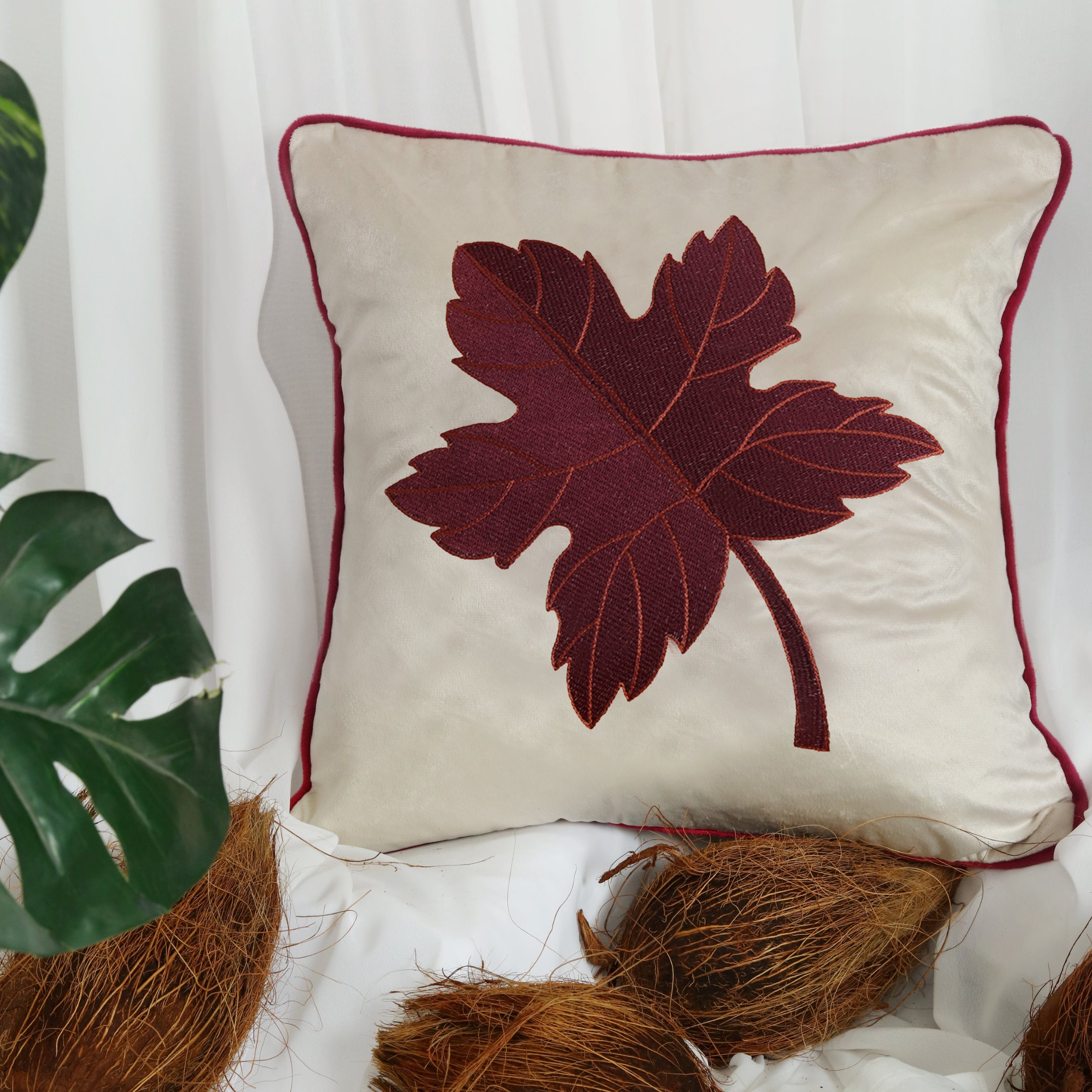 Coconut Grove – Embroidered Cushion Cover Set