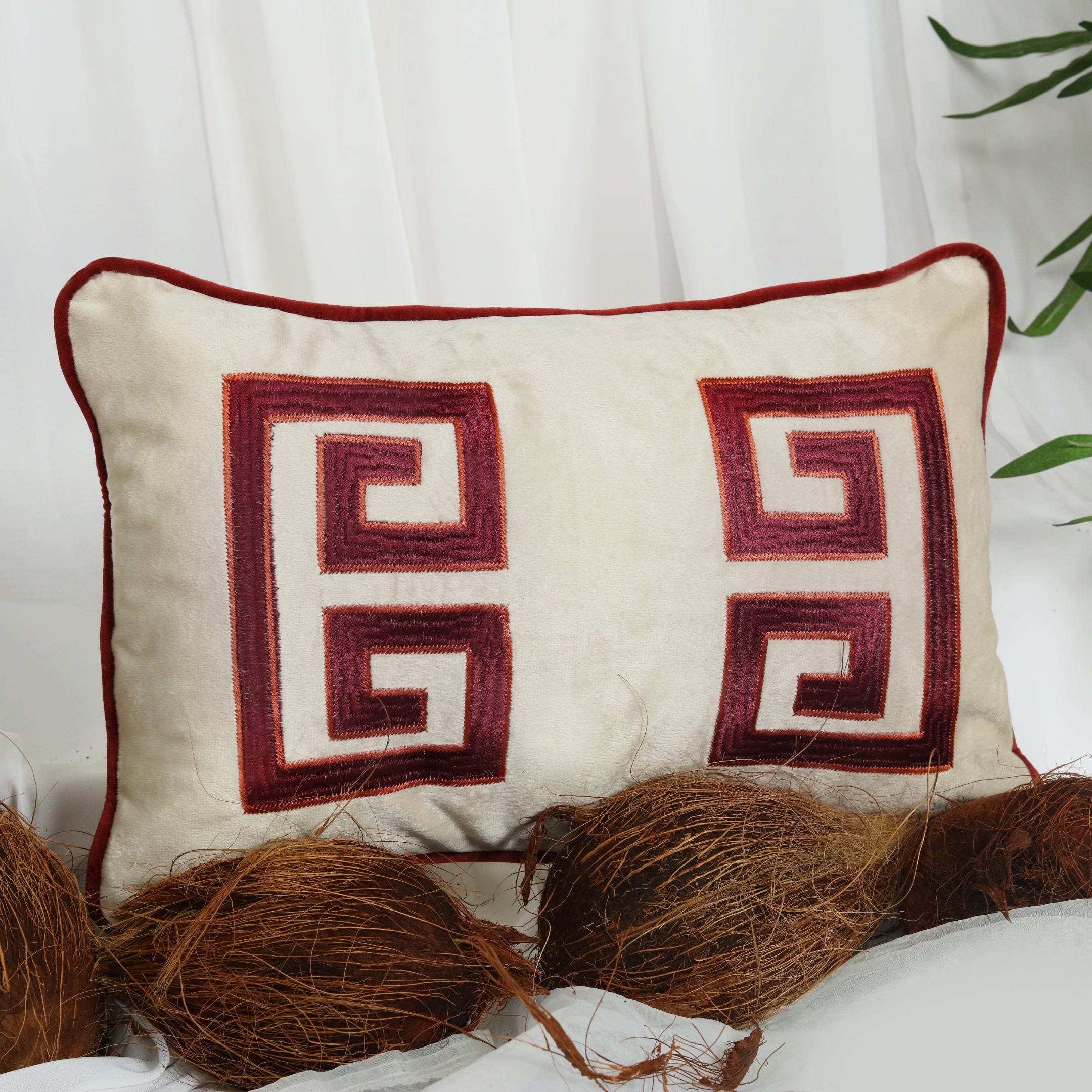 Coconut Grove – Embroidered Cushion Cover Set