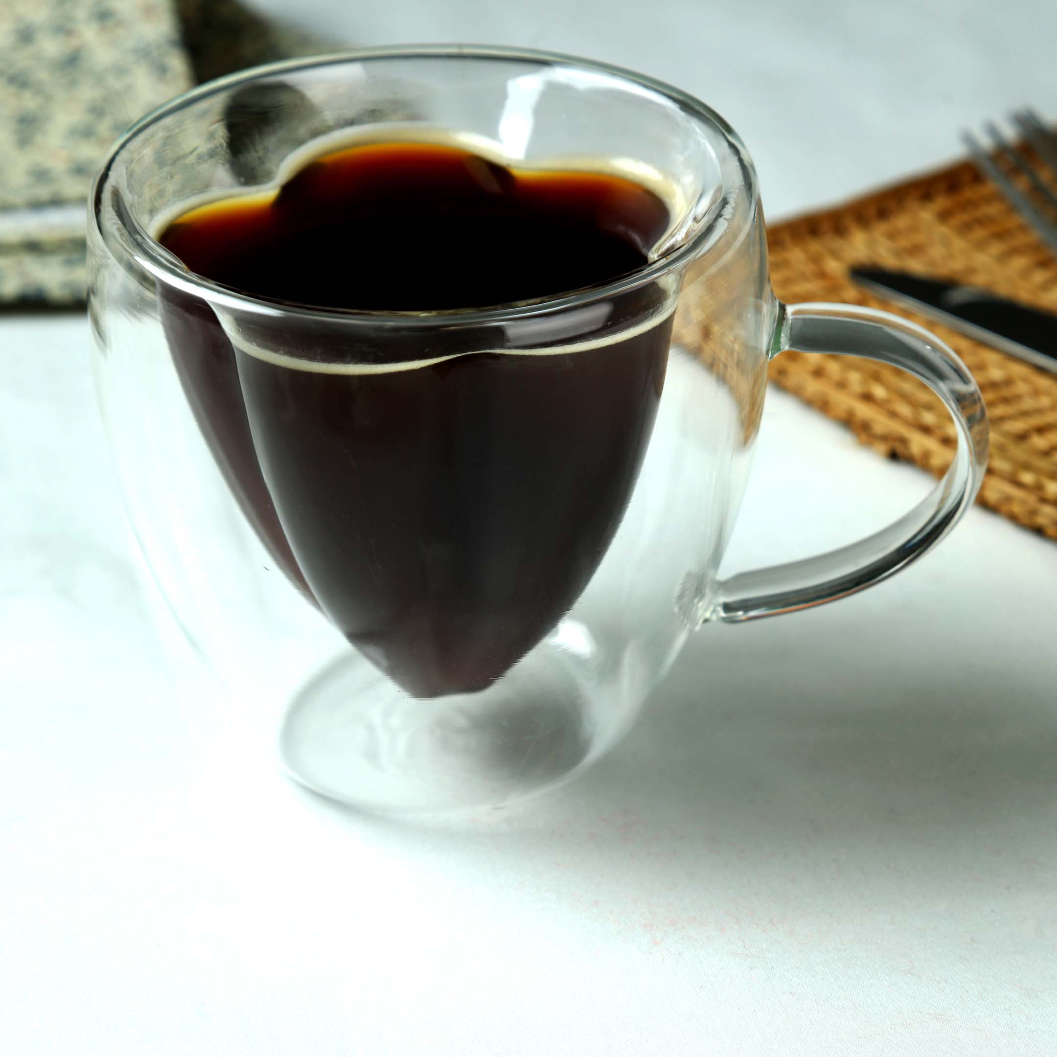 Bistro Classic Flower Shape Double Wall Mug