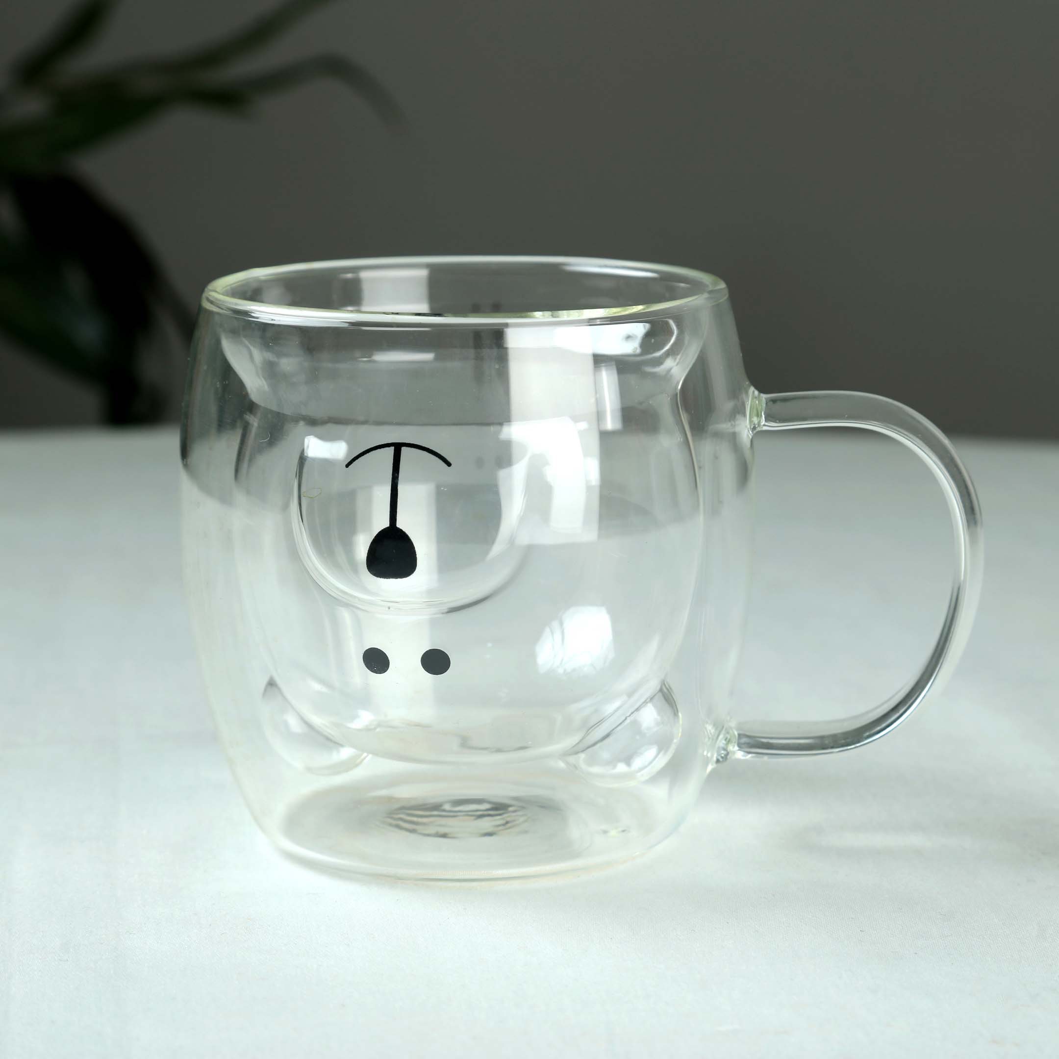 Bistro Classic Cute Bear Double Wall Glass Coffee Cup 250ML