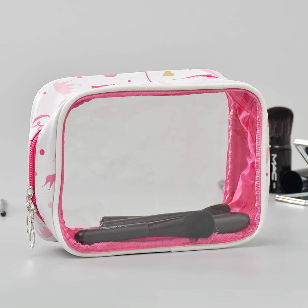 Crown Print Design Cosmetics Mini Travel Bag- 2 Pcs