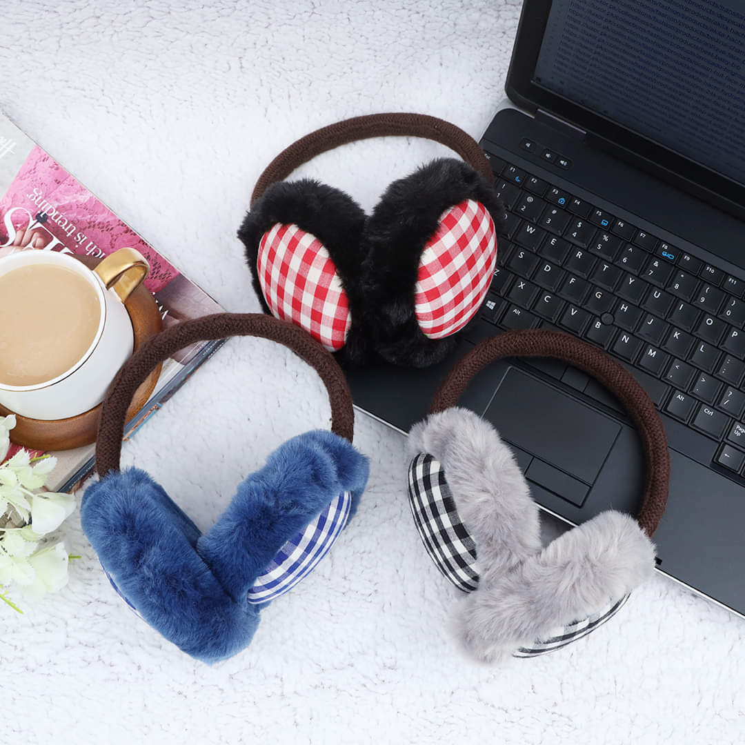 Lady Pure Plush Comfy Warmer Headband Musical Back Earmuffs