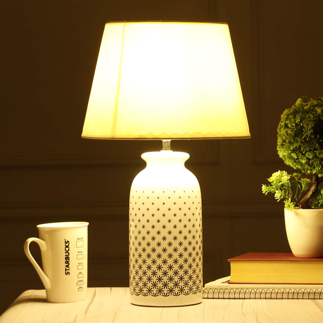 Novel Pattern Moderno Ceramic Electric Table Lamp