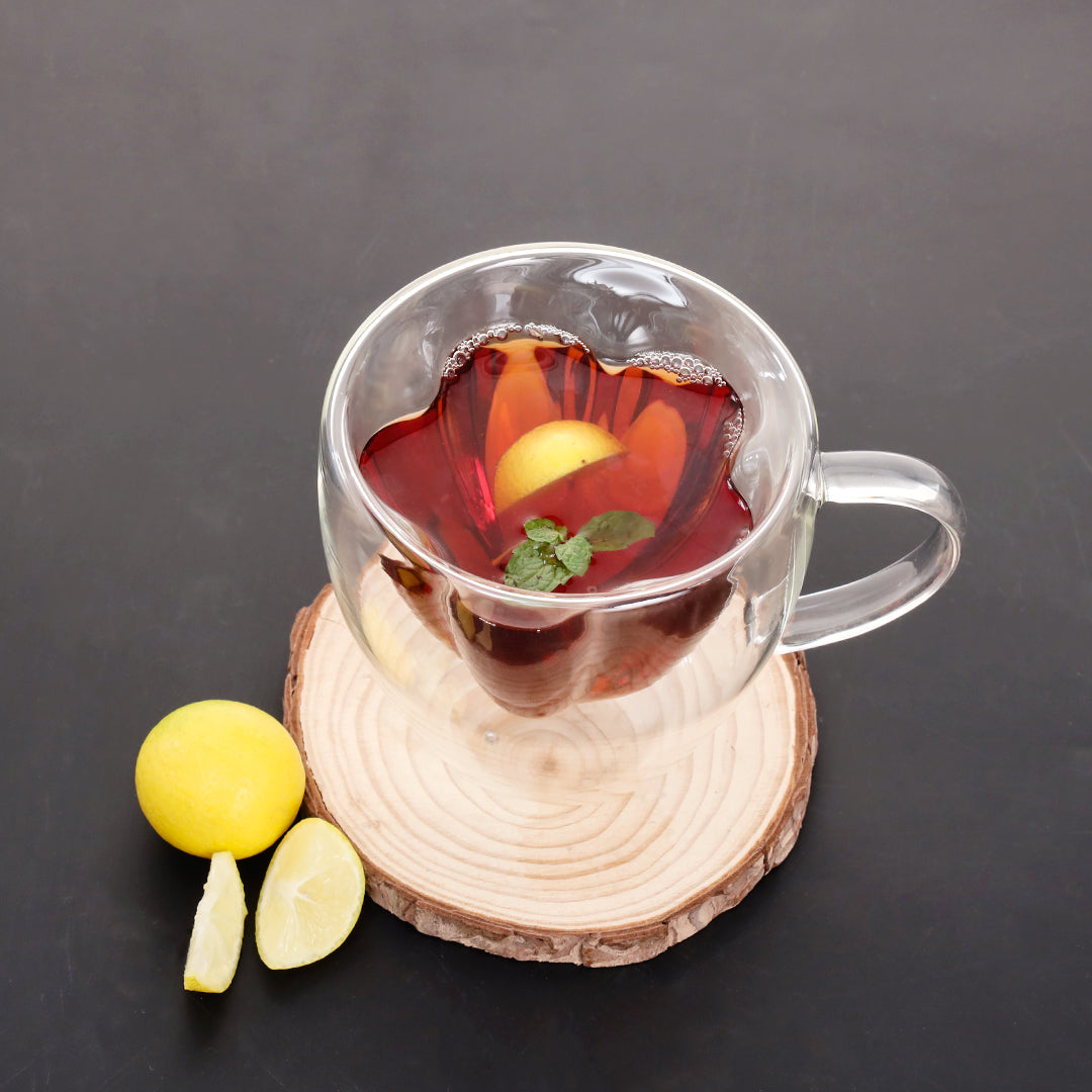 Bistro Classic Flower Shape Double Wall Mug