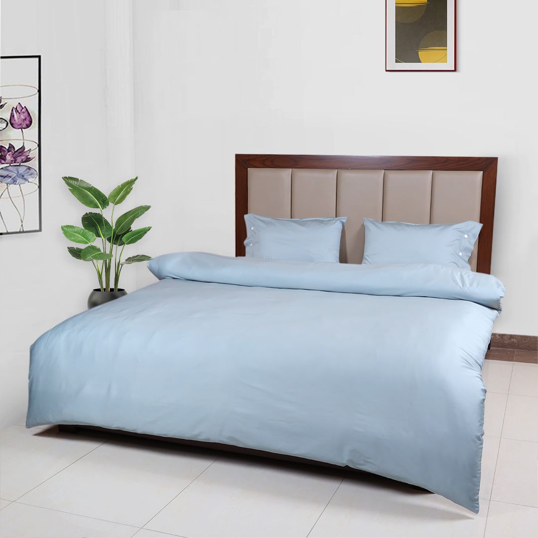 4-Pcs Swanky Cotton Satin Reversible Bedding Set