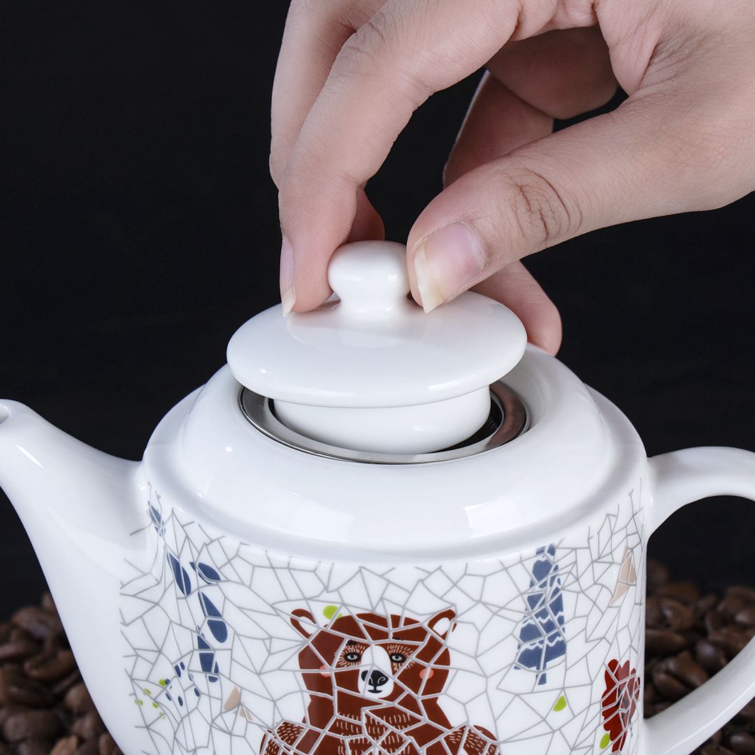 Spotty Bear Design Ceramic Tea Pot Set 3- PCS