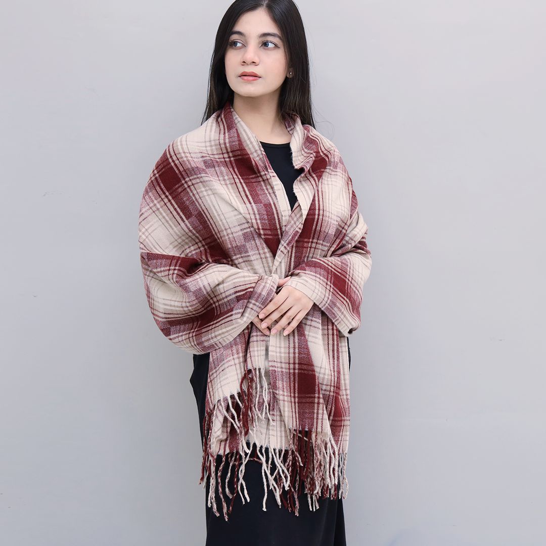 Woolen Large Check Design Scarves