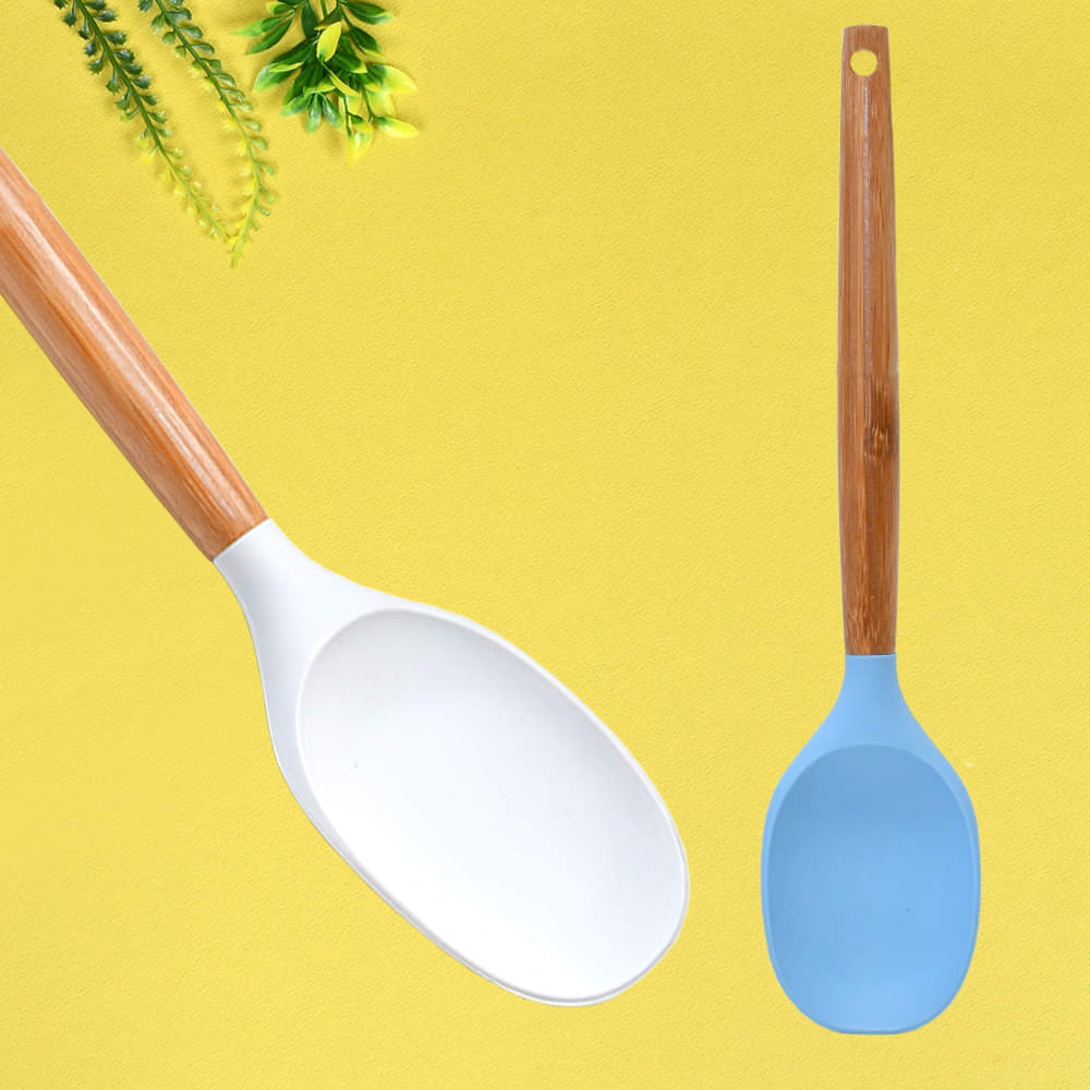 Bamboo Wood Silicone Spoon