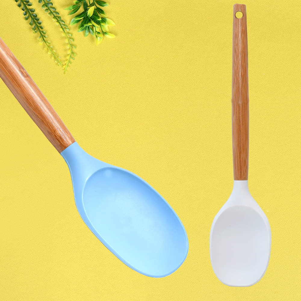 Bamboo Wood Silicone Spoon