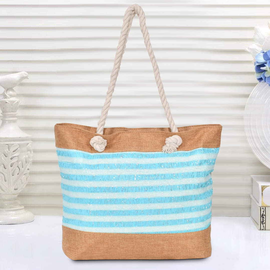 Ladies Stripes Tote Shoulder Bag