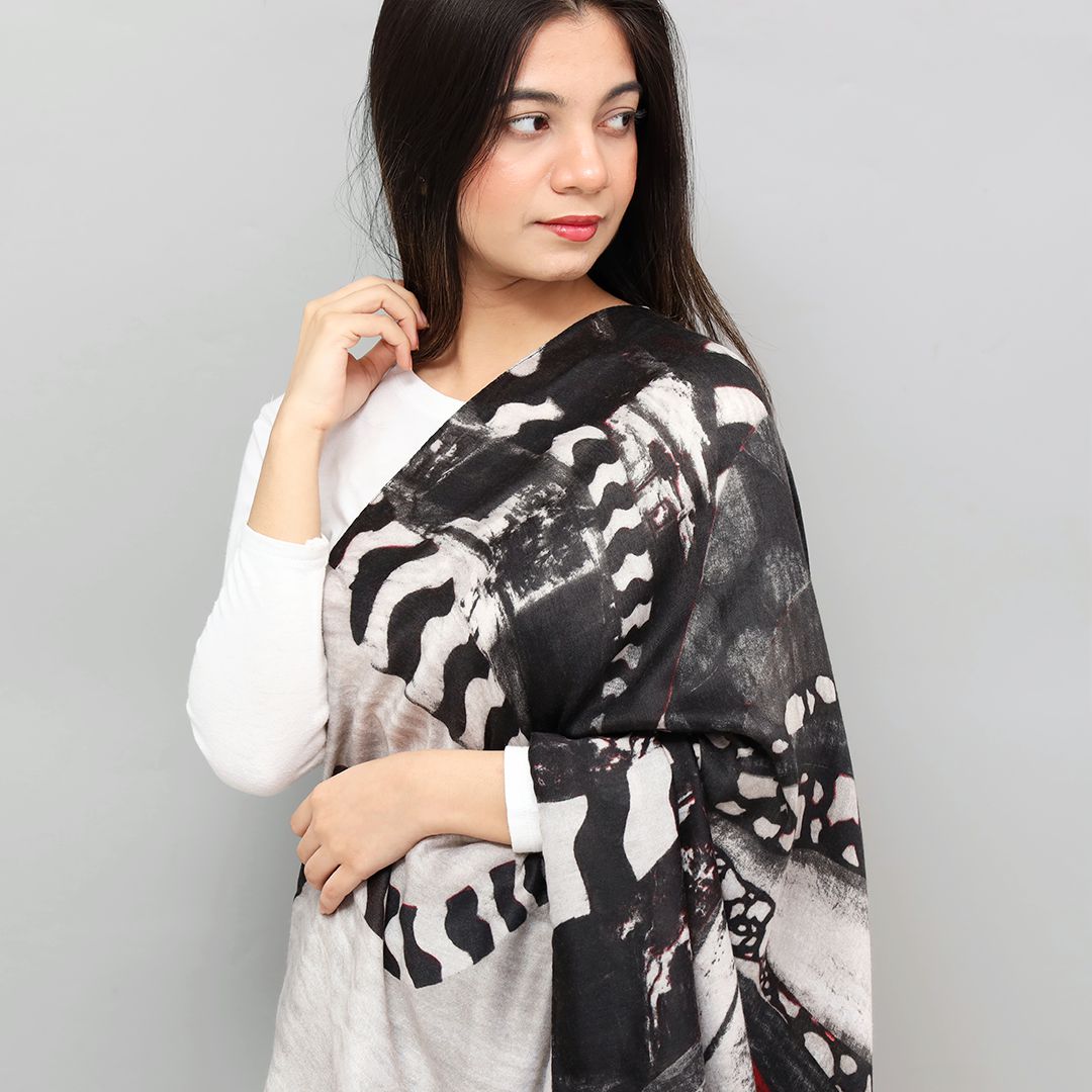 Classic Space Stone Design Cashmere Scarf