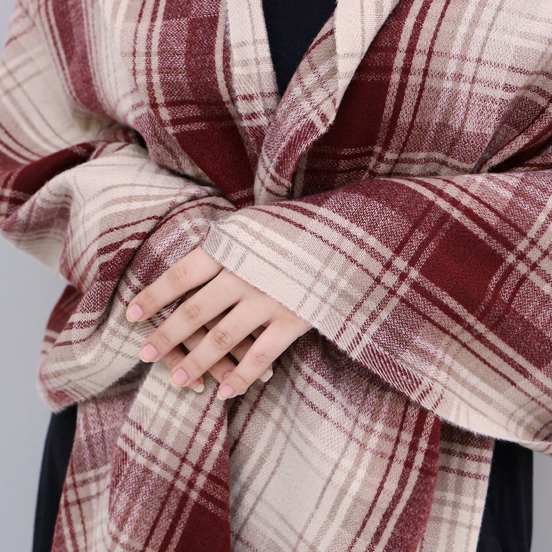 Woolen Large Check Design Scarves