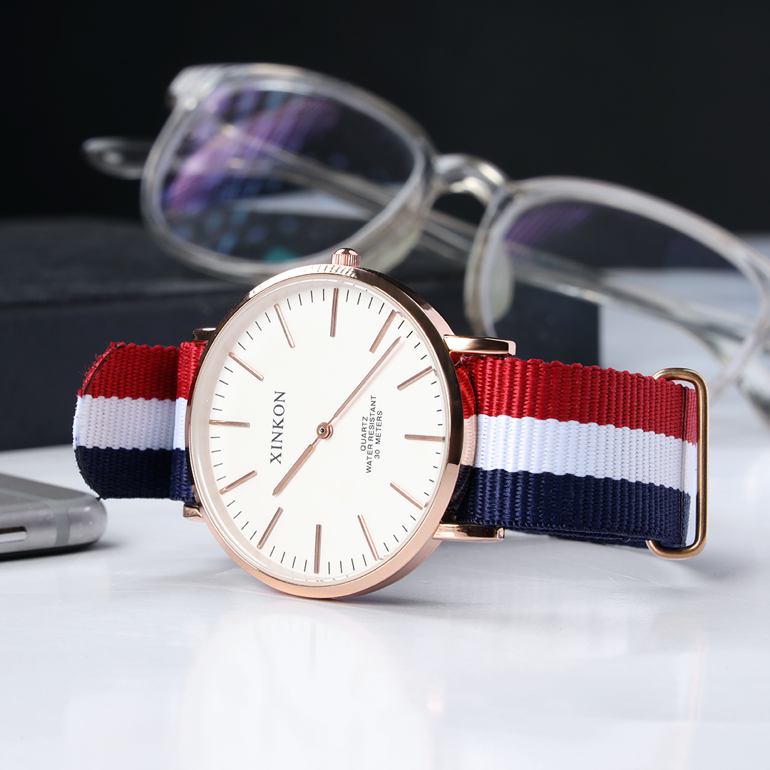 Xinkon European Style Stripe Wrist Watch