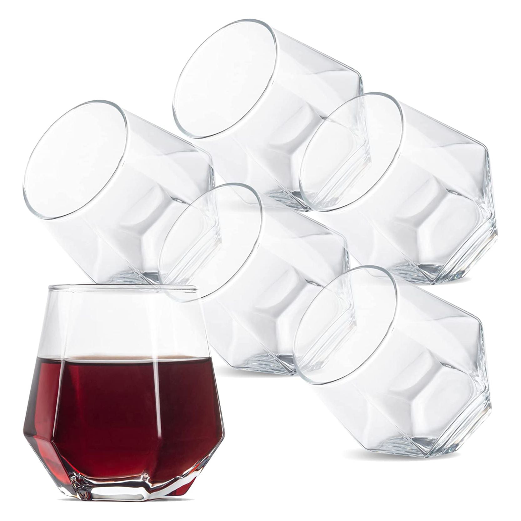 Diamond Shaped Anti Rocking Glass Set- 6 Pcs