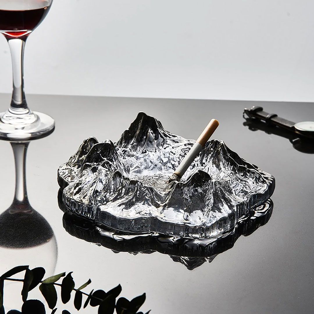 Ice Mount Crystal Trendy Glass Ashtray