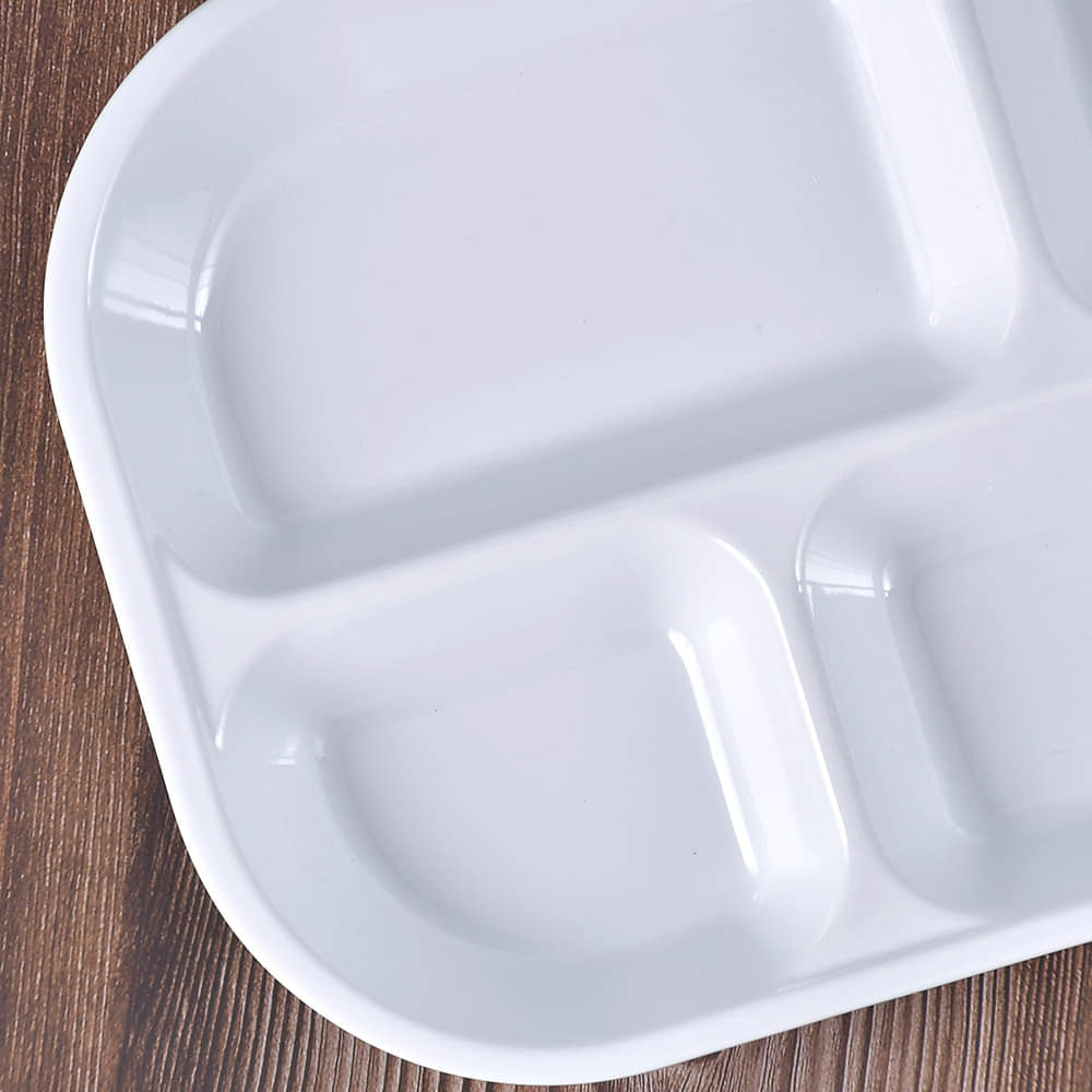 White Multi-Section Melamine Serving Plate