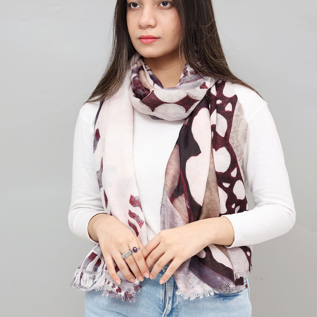 Classic Space Stone Design Cashmere Scarf