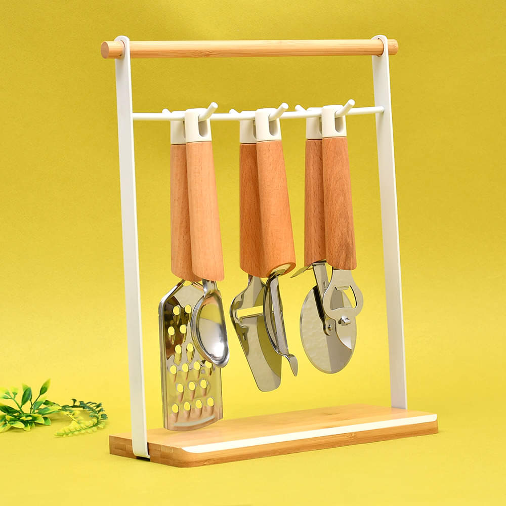 Tessie & Jessie 6 Pieces Utensil Set With Stand