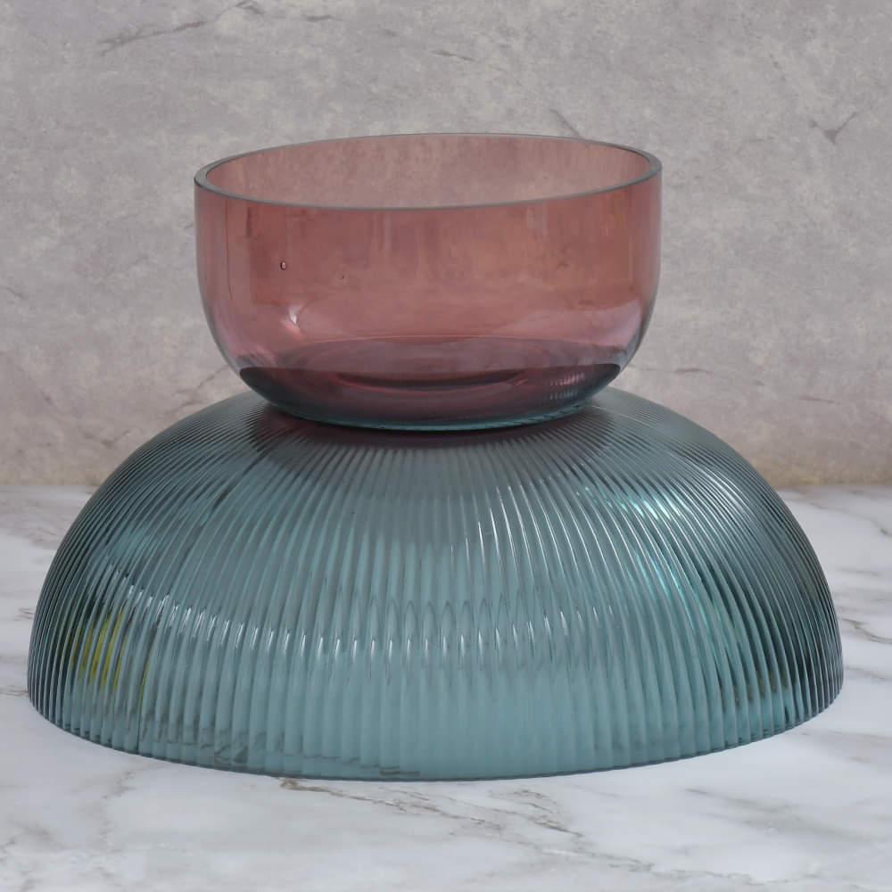 Grandeur Glass Multi Shades Round Serving Bowl