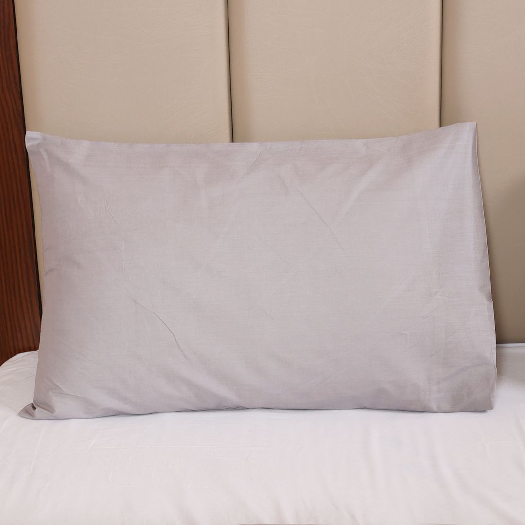 3- Pcs Plain Grey Cotton Duvet Cover Set