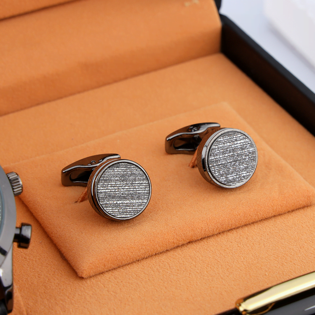 Baoshite Endeavour Stainless Steel & Leather Men's Watch Gift Set