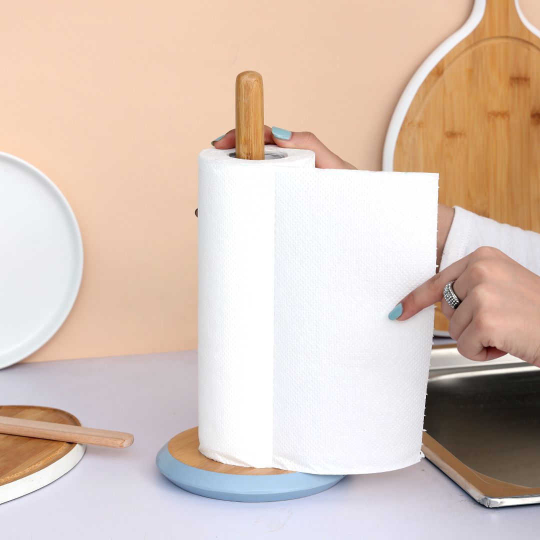 Tessie & Jessie Bamboo Wooden Tissue Roll Holde