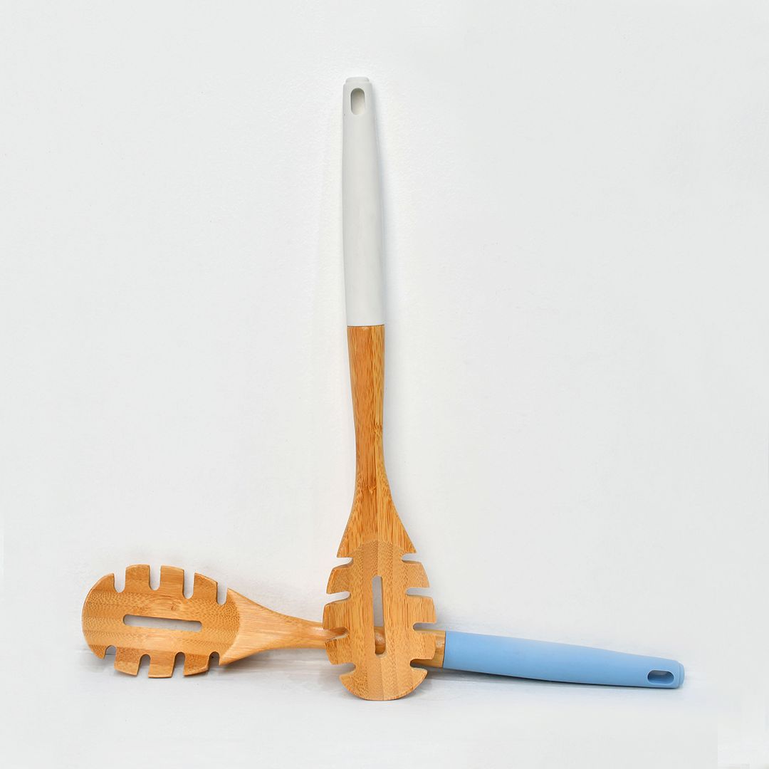Tessie & Jessie Bamboo Wooden Spaghetti Server Spoon