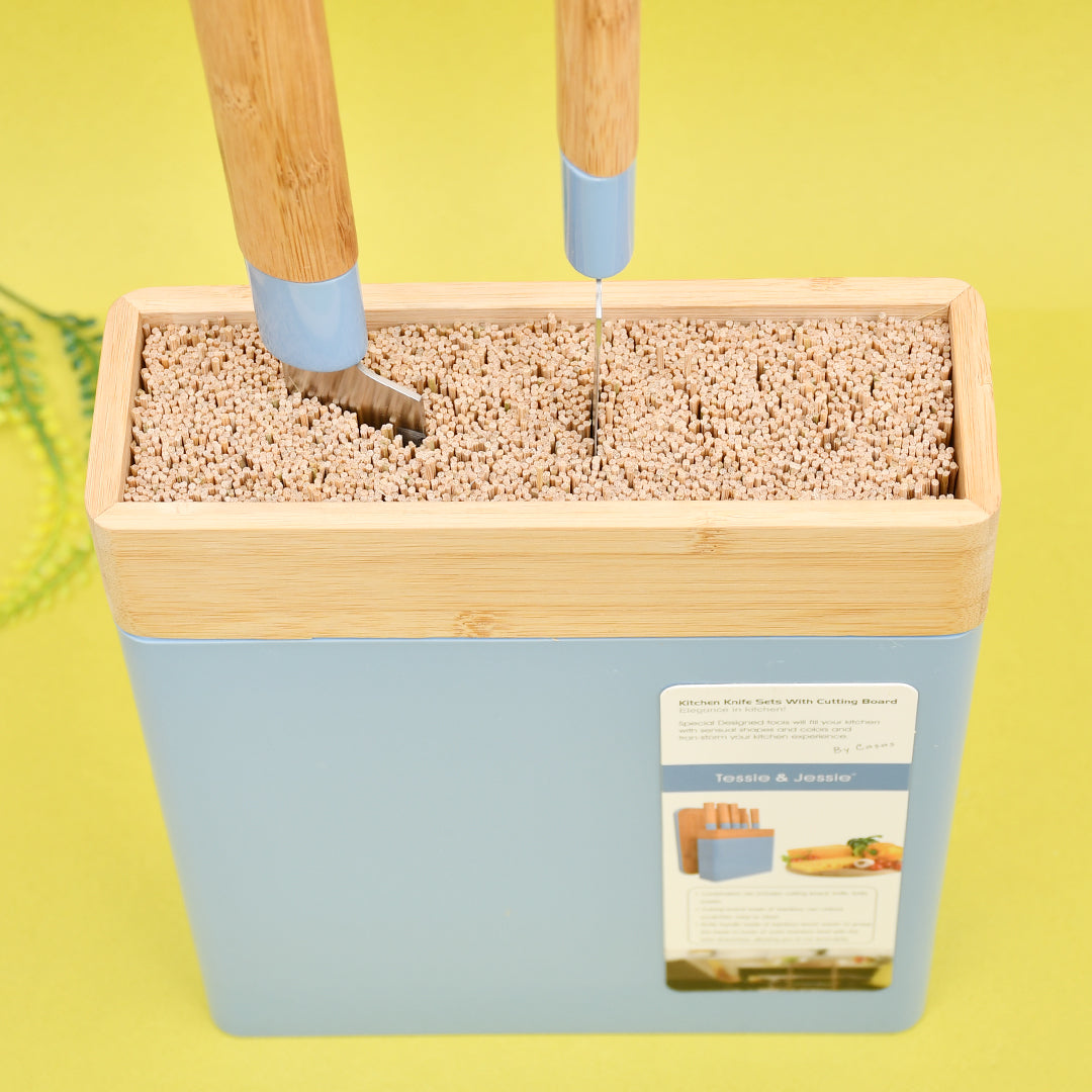 Tessie & Jessi Bamboo Knife Holder with sticks
