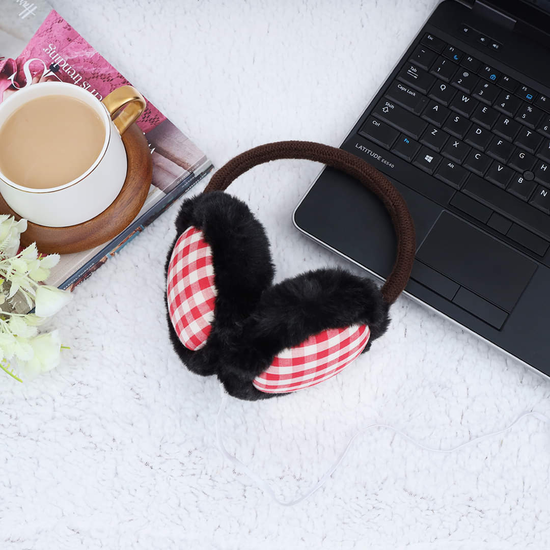 Lady Pure Plush Comfy Warmer Headband Musical Back Earmuffs