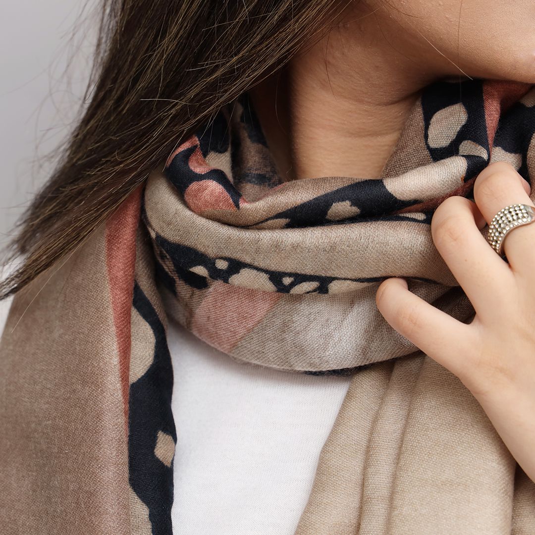 Classic Space Stone Design Cashmere Scarf
