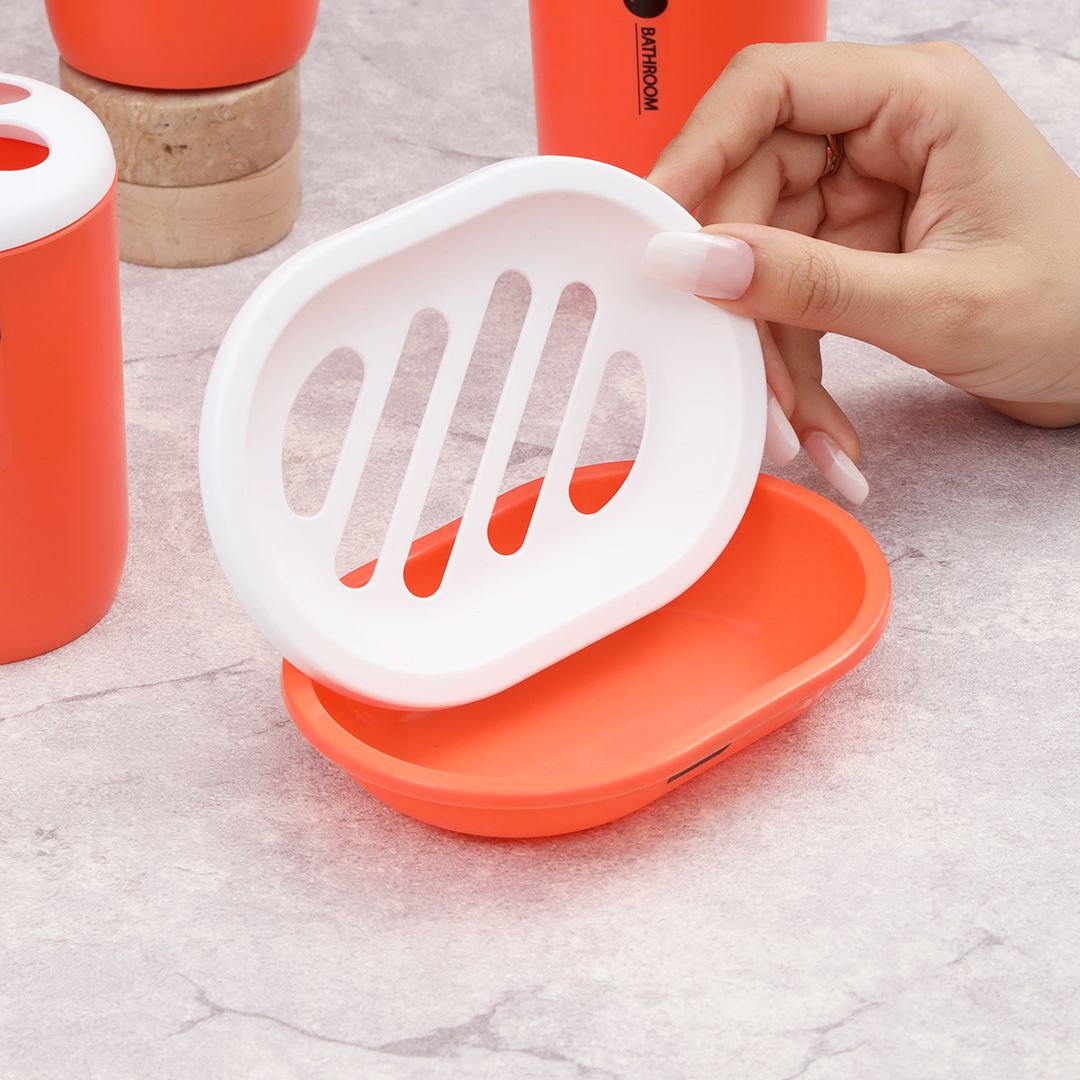 7-Pcs Coral Premium Plastic Bath Set