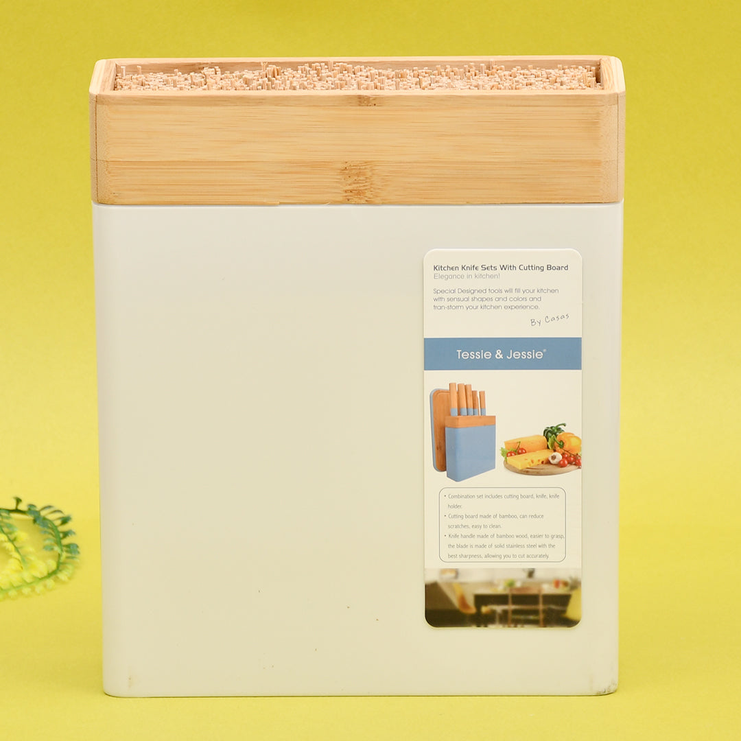 Tessie & Jessi Bamboo Knife Holder with sticks