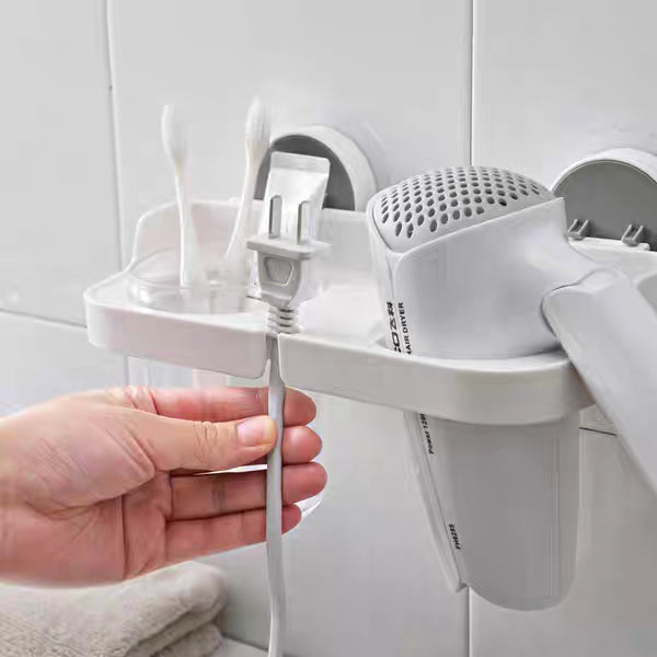 J&S Homes Trace-less Hair Dryer & Tumbler Rack (4535887036525)