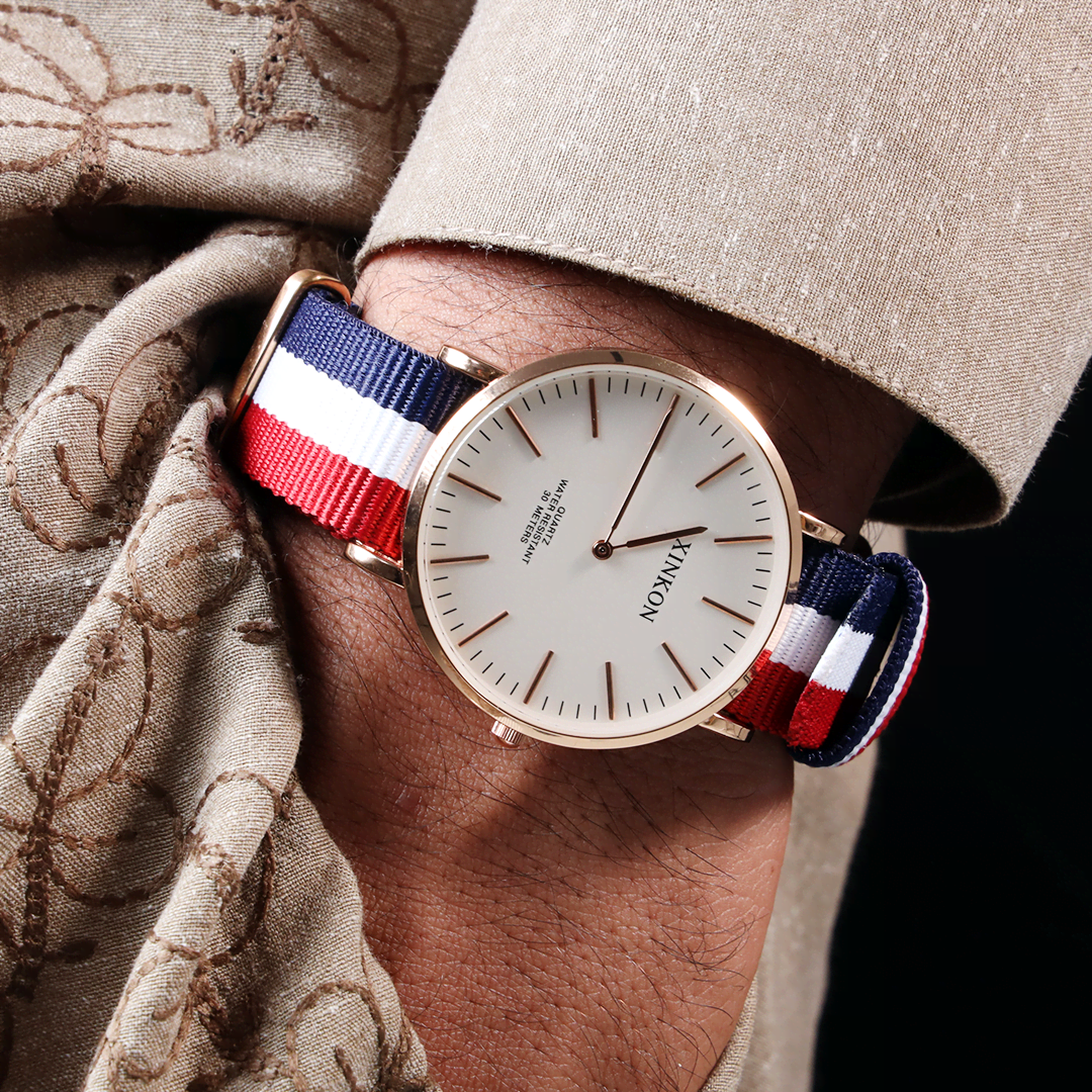 Xinkon European Style Stripe Wrist Watch